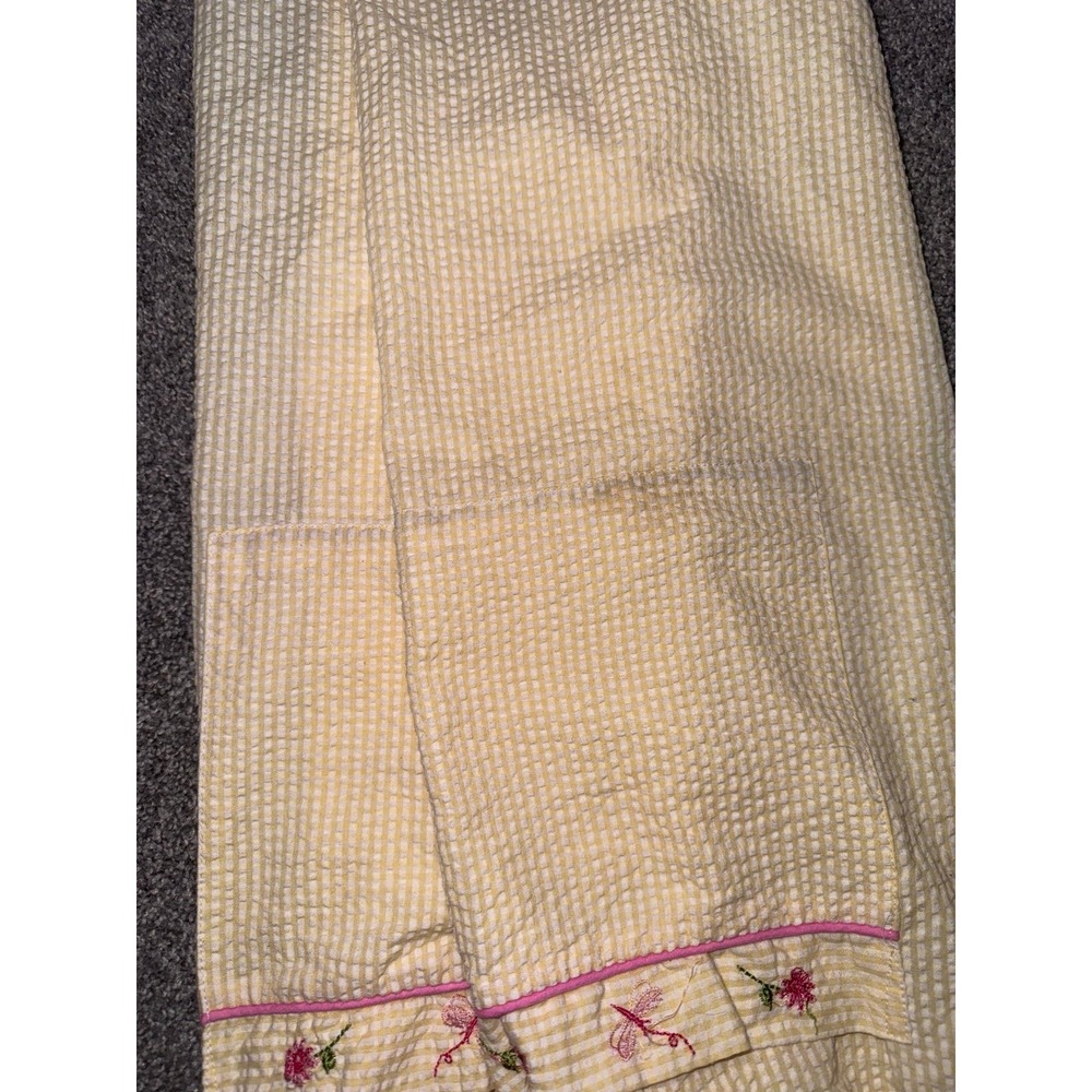 Secret Treasures Women's Yellow Seersucker Embroidered Floral Nightgown - Medium - Picture 10 of 12